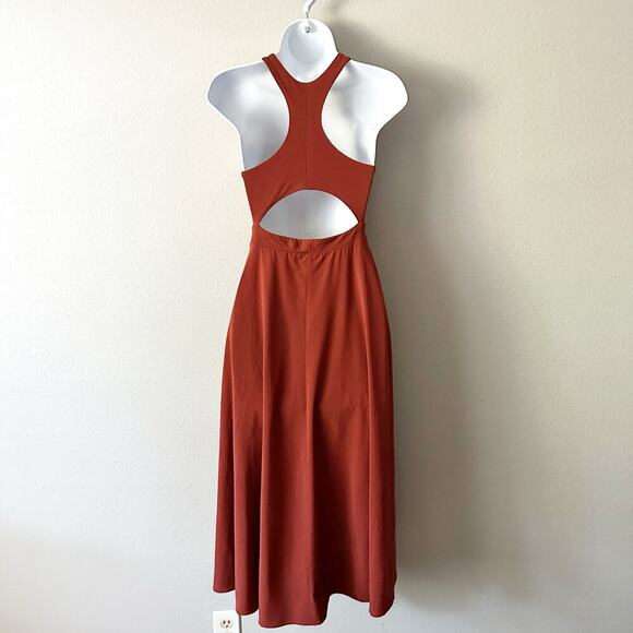ATHLETA Winona Knit Midi Support Dress Sleeveless Russet Brown Women's Size XS - Picture 8 of 15